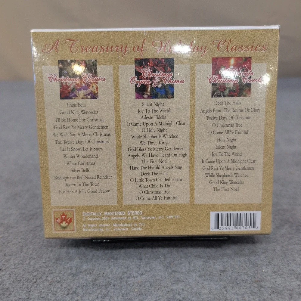 A Treasury of Holiday Classics 3 CD‎ Box Set Christmas Carols Organ Chimes 2001 - Picture 2 of 2